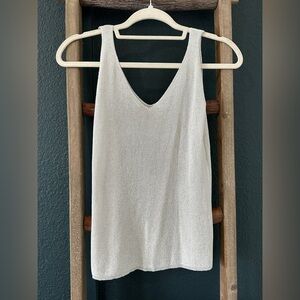 Metallic Knitted V-neck Camisole. 100% Cotton Size Small
